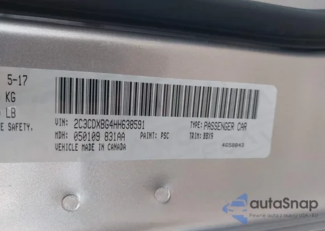 2017 Dodge Charger Se Rwd z USA, uszkodzony, nr VIN 2C3CDXBG4HH638591